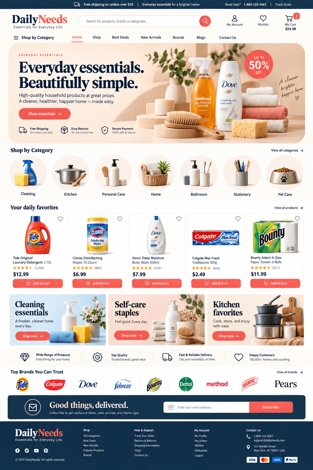 DailyNeeds online supermarket and essentials shopping storefront showcase
